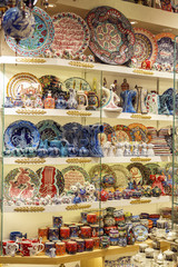 Classical Turkish ceramics on the market Grand Bazaar.