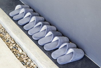 house slippers in the room