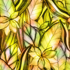 Fototapeta na wymiar floral watercolor seamless pattern