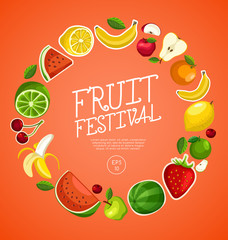 Fruit Festival : Fruit Elements : Vector Illustration