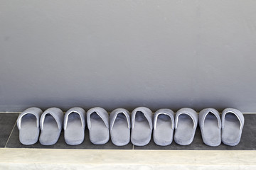 house slippers in the room