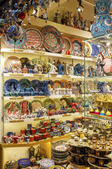 Fototapeta premium Classical Turkish ceramics on the market Grand Bazaar.