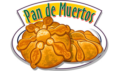 Pan de muerto - Mexican bread of the dead - vector