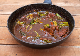 Homemade Beef Bourguignon with Broccoli