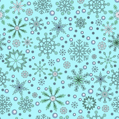 Snowflake seamless pattern