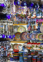 Classical Turkish ceramics on the market Grand Bazaar.
