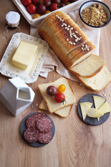 Beef salami, breakfast