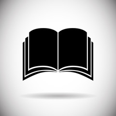 Open Book Icon Web Application Button Flat Vector Illustration