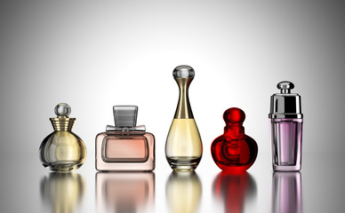 Premium deluxe perfume packaging gift set 3d rendering