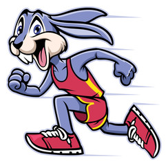 rabbit mascot running