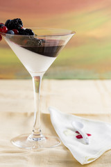 panna cotta with the seal of wild berries