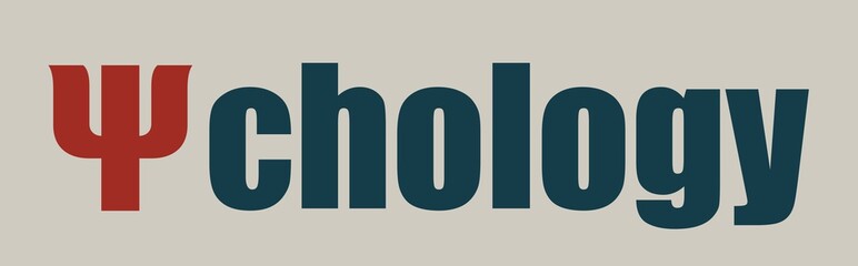 Psi symbol as the beginning of a psychology word. Medical science backdrop