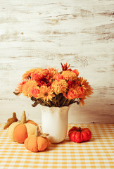 Autumn decor on table