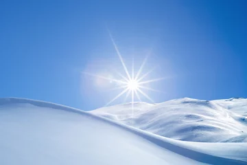 Fotobehang Schneewehe im Gegenlicht © by-studio