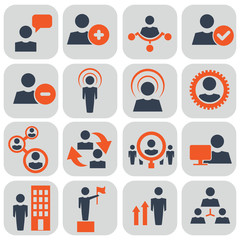 Fototapeta premium Human resources and management icons set. Vector ilustration