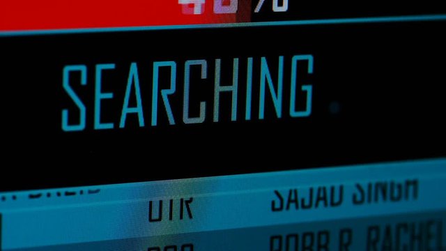 Close up of searching text on a computer screen