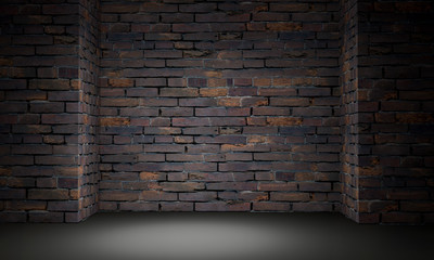 3D brick wall corner