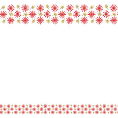 Cute background border frame with flowers and leaves isolated on the white (transparent) fond. With space for text. Can be used for invitations poster or greeting cards. Vector illustration eps