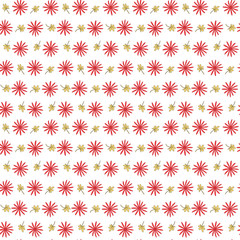 Seamless background pattern with repeating flowers and leaves on the white (transparent) background. Vector eps illustration