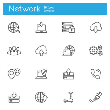Network line vector icons