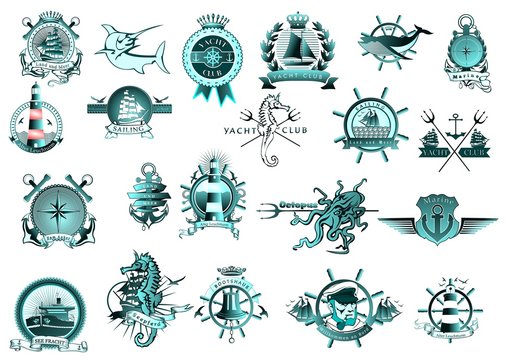 Embleme mit maritimen Motiven