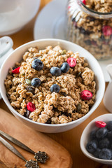 Granola made from Oat Porridge, Nuts, Seeds, Berries