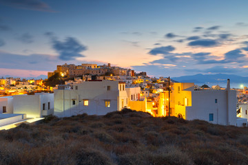 View of the castle in town of Naxos. - obrazy, fototapety, plakaty