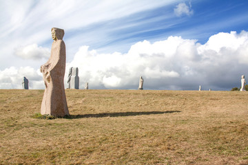 Carnoët, la Vallée des Saints, île de Pâques bretonne, Côtes d'Armor, Bretagne