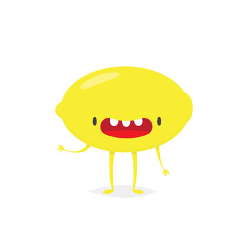 Lemon cartoon character vector