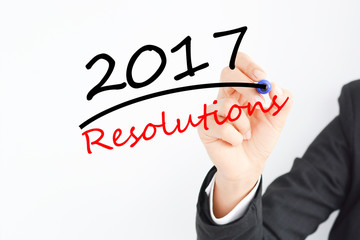 Business man prepared for 2017 personal resolutions list