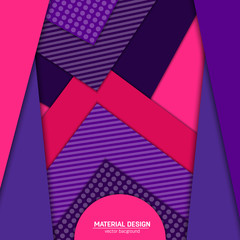 Vector material design background. Abstract creative concept layout template. For web and mobile app, paper art illustration design. style blank, poster, booklet. Motion wallpaper element. Flat ui.