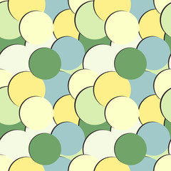 Abstract seamless pattern with colored round painted circles and shadow
