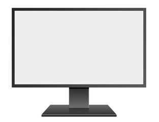 3D illustration Black LED Computer Mornitor with blank screen on
