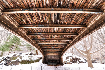 Texture underneath Central Park bridge
