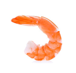 Cooked shrimps isolated on white background.