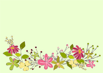 Flowers Divider Vector Background