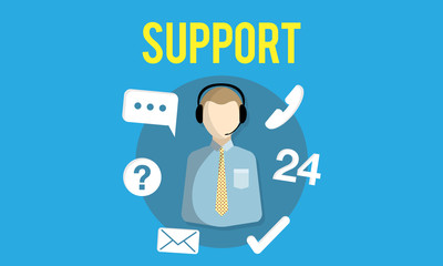 Support Helping Customer Service Advice Concept