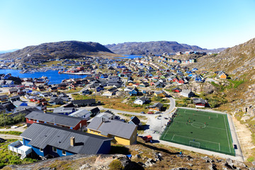 Colourful houses, Qaqortoq, Greenland, Europe © watcharapas