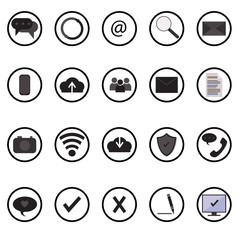 Web and mobile site vector icons set shadow effect. Social media design elements for design.
