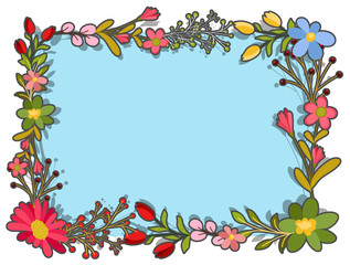 Fototapeta premium Flowers Elements Frame Design