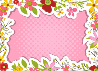 Scrapbook Flowers Frame Sticker