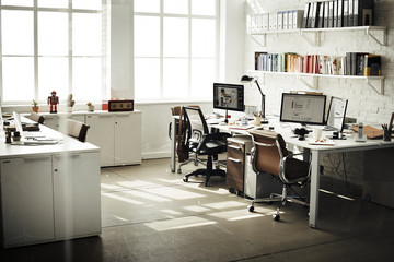 Contemporary Room Workplace Office Supplies Concept