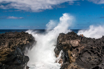 Houle dans L'océan-Indien à l'île de la Réunion