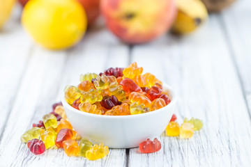 Bowl with Gummy Candy (selective focus)
