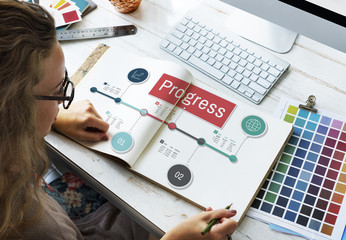 Progress Stock Figures Timeline Concept