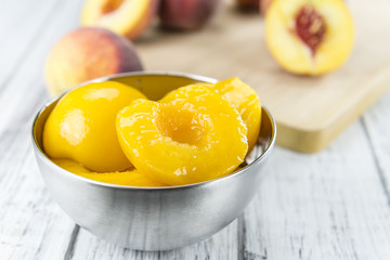 Some canned Peaches