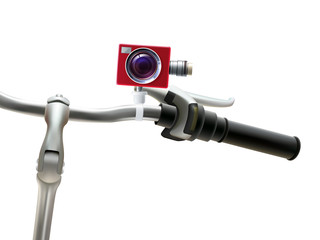 Fototapeta premium Handlebar Camera Realistic Illustration 