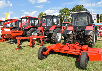 Obraz premium New tractors and agricultural machineries