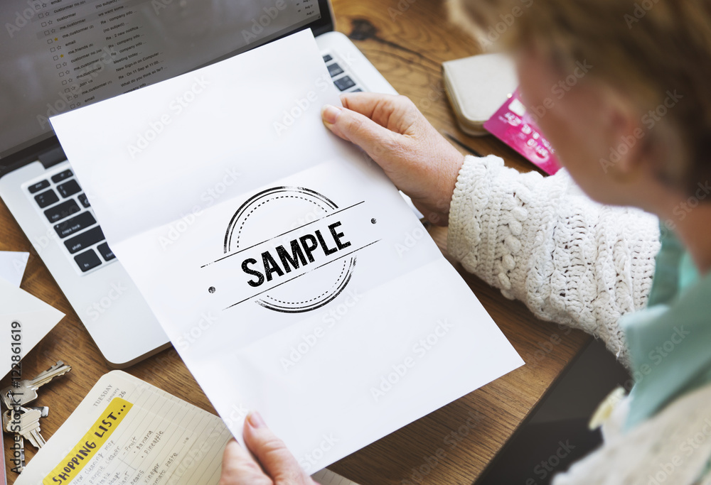 Poster sample option test choosing data meterial concept