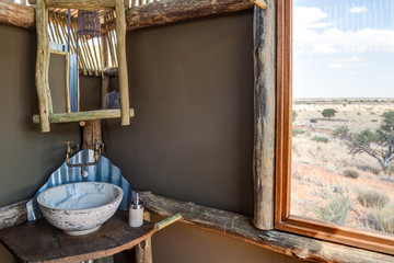 Bad mit Aussicht, Kalahari, Namibia